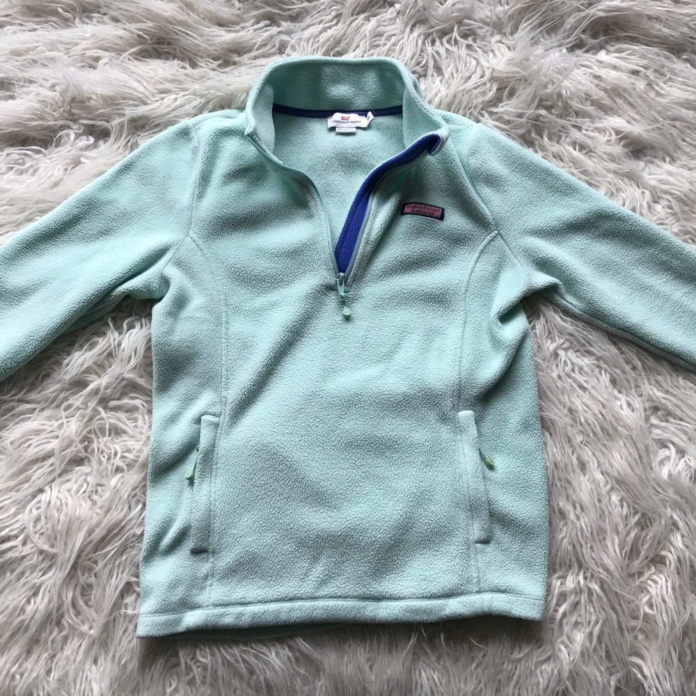 Vineyard Vines Gondola Fleece 1/4 Zip Mint‎ Green